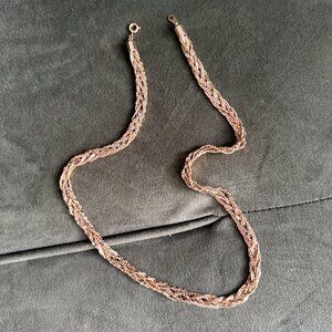 Vintage Gold Braided Herringbone Necklace